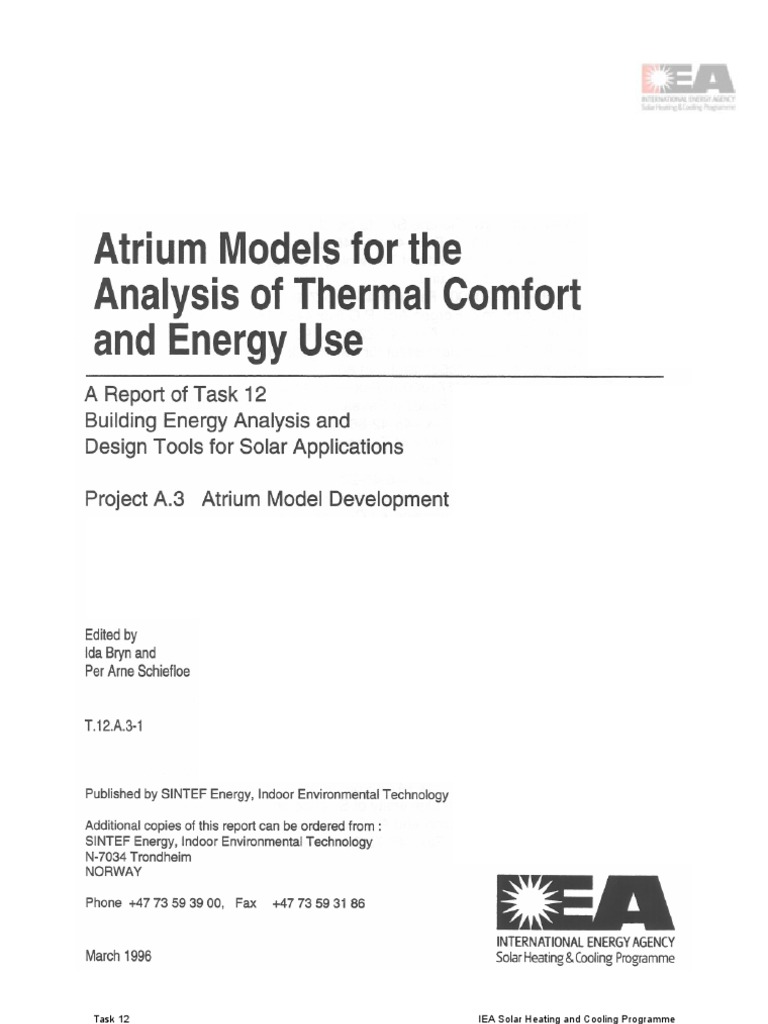 Atrium Models For The Anaylsis of Thermal Comfort and Energy Use-Full ...