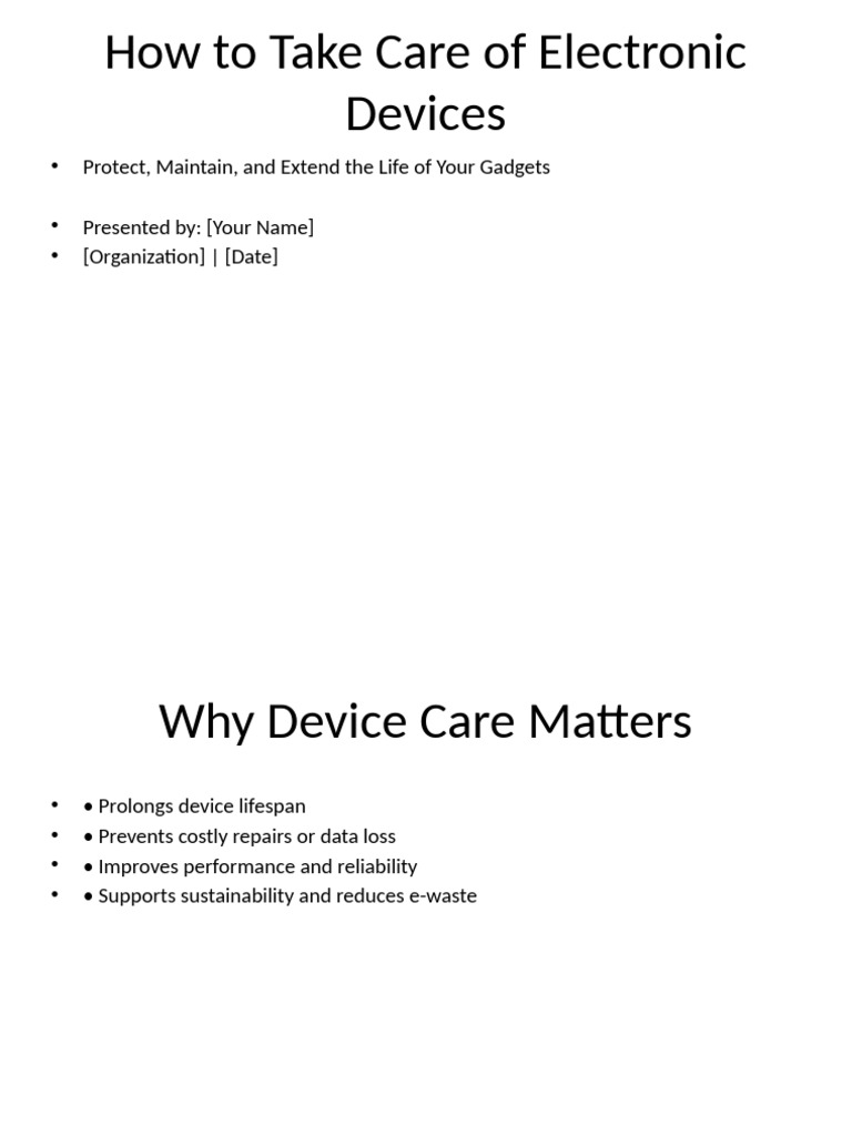 Essential Care Tips for Electronics | PDF | Electronic Waste | Backup