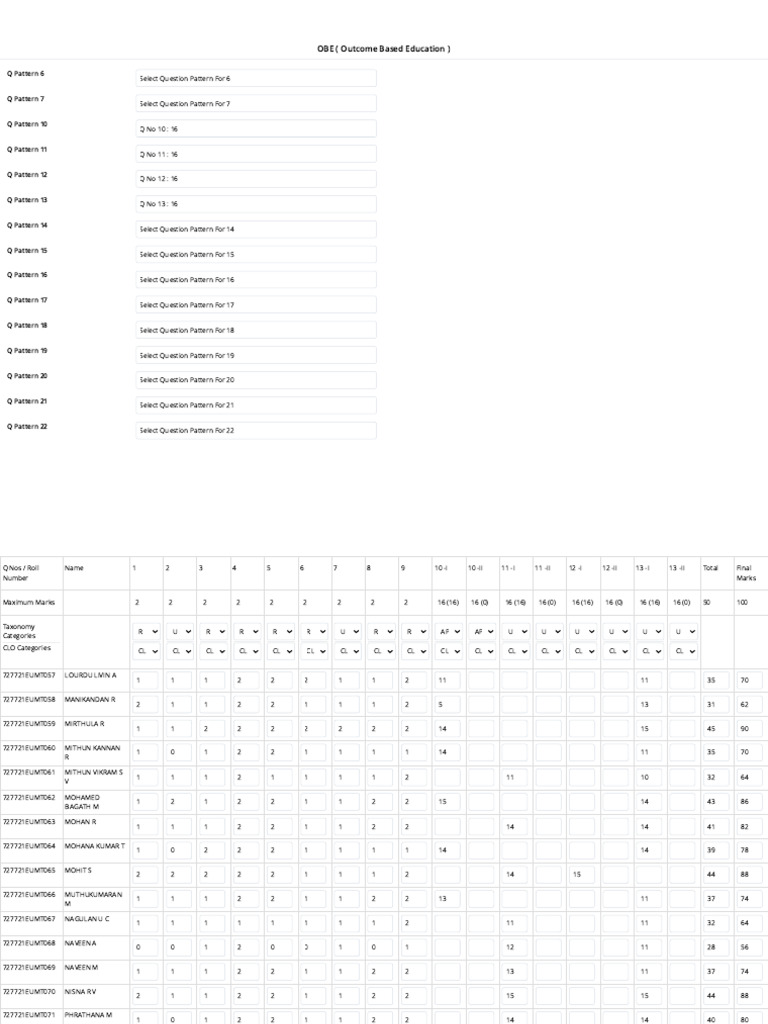 Outcome-Based Education Question Patterns | PDF