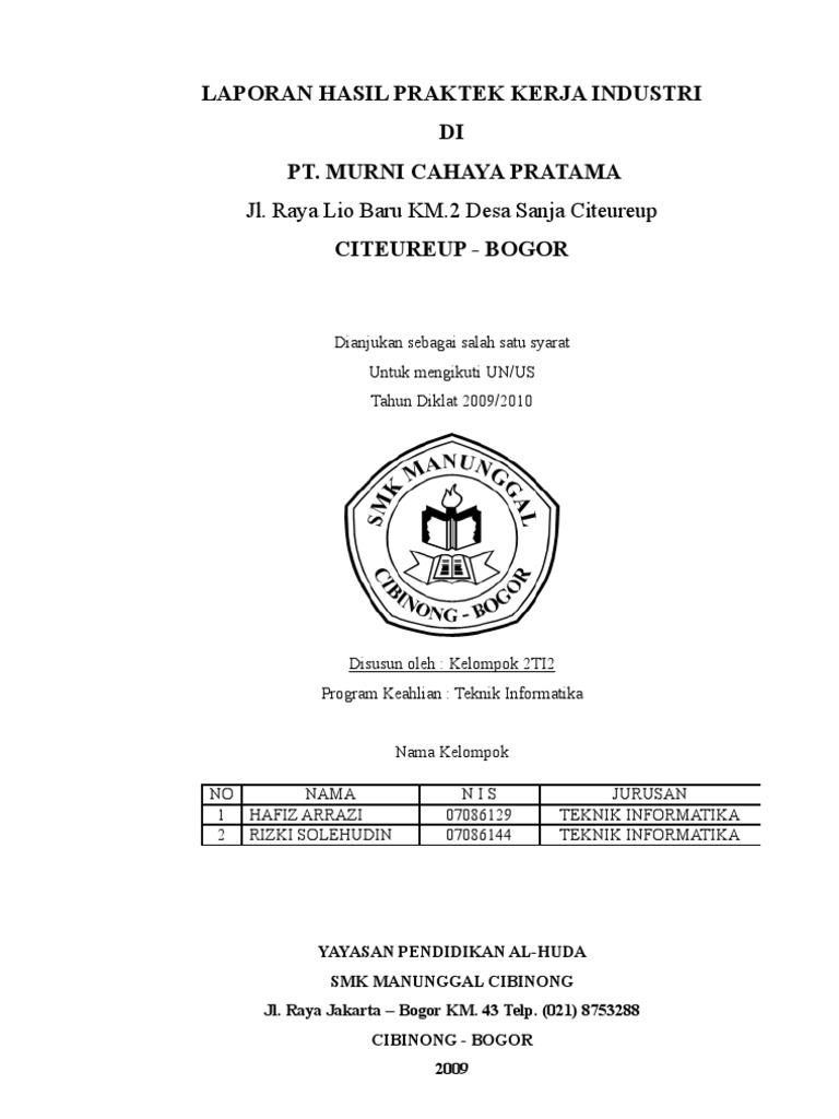 Contoh Laporan Prakerin Smk Bab 3