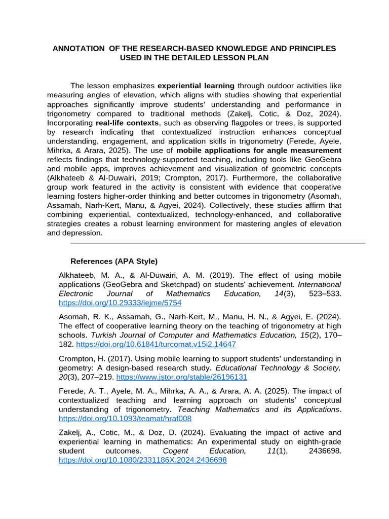 Research-Based Annotation | PDF | Learning | Mathematics