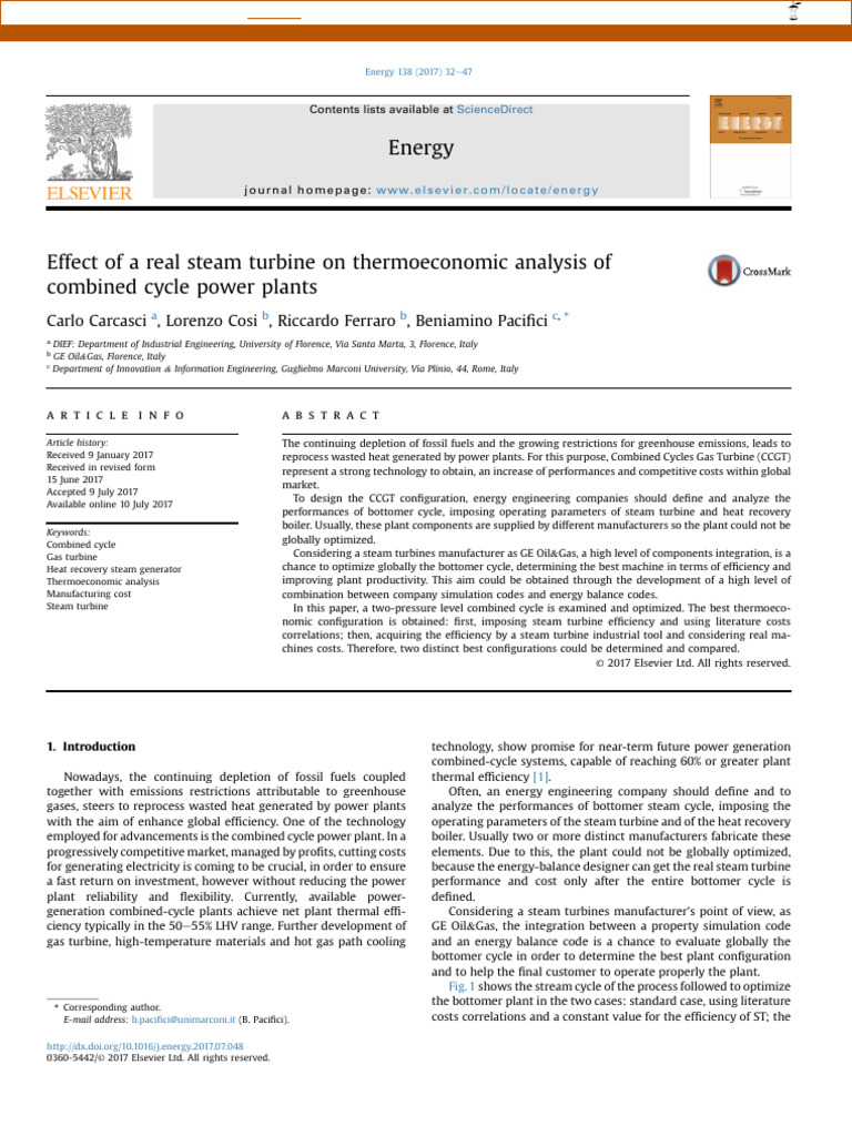 Thermoeconomic Analysis of CCGT Plants | PDF | Steam | Boiler