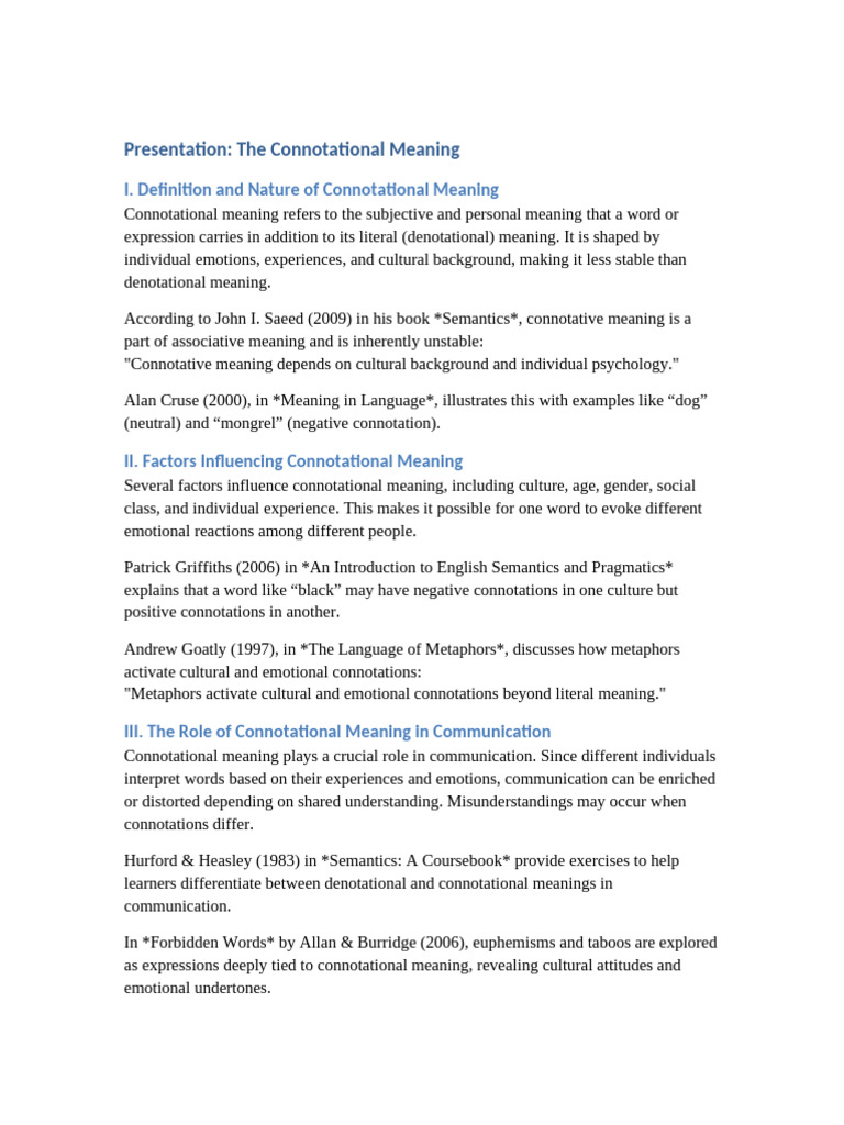 Understanding Connotational Meaning | PDF | Semantics | Metaphor