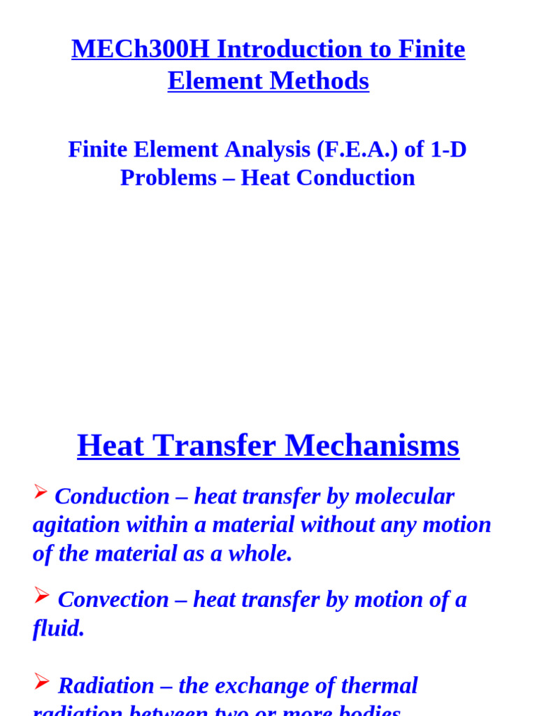 1-D Heat Conduction Analysis Guide | PDF | Heat Transfer | Thermal ...