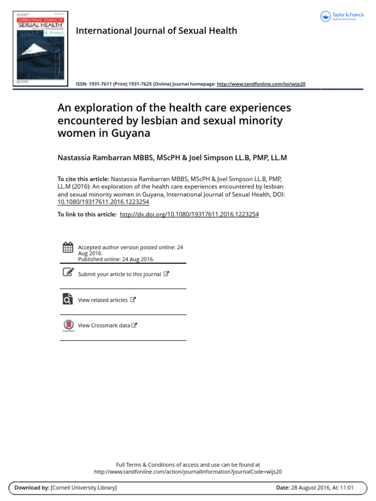 An Exploration of The Health Care Experiences Encountered by Lesbian ...
