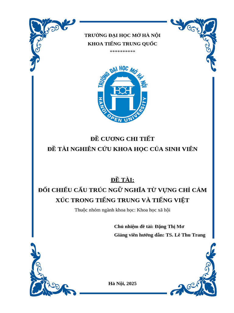 Đề Cương Chi Tiết Nckh 2025-2026 (Nhóm 2) Sửa 24.10 | PDF