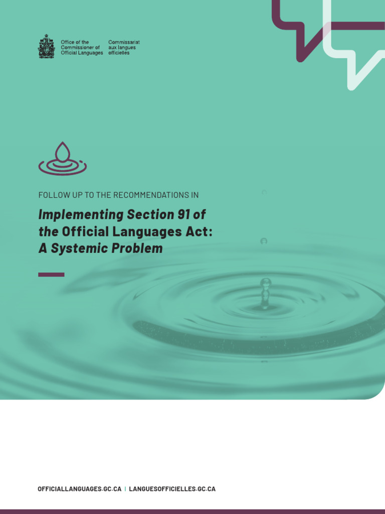 Follow Recommendations Implementing Section 91 Official Languages Act ...