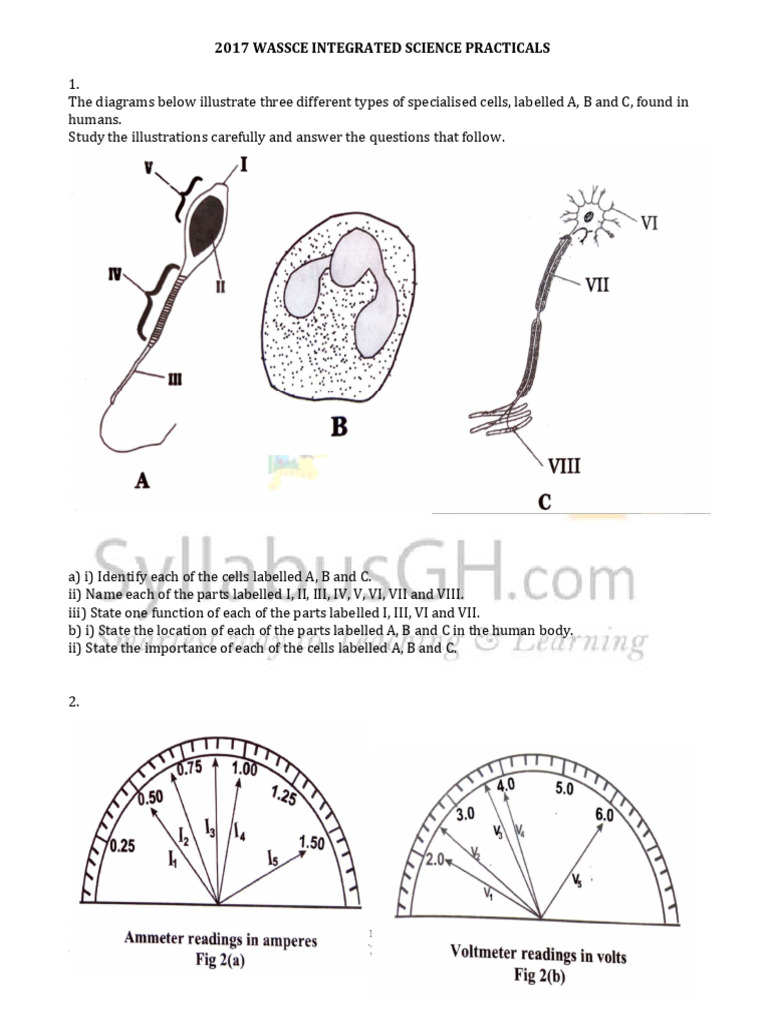 2017 Wassce Integrated Science Practicals | PDF | Electricity