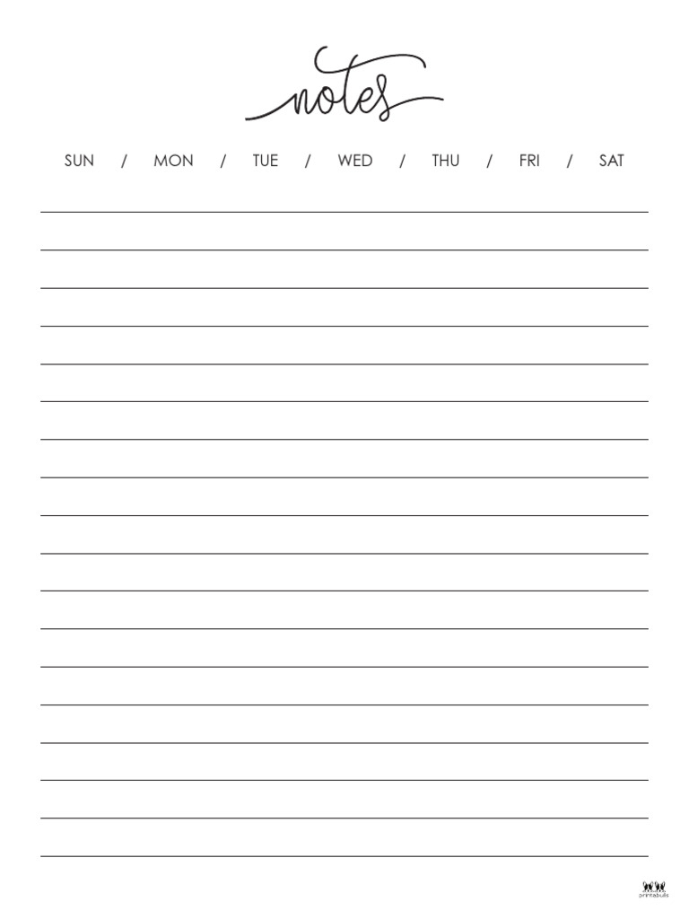 Printable Note Pages 1 | PDF