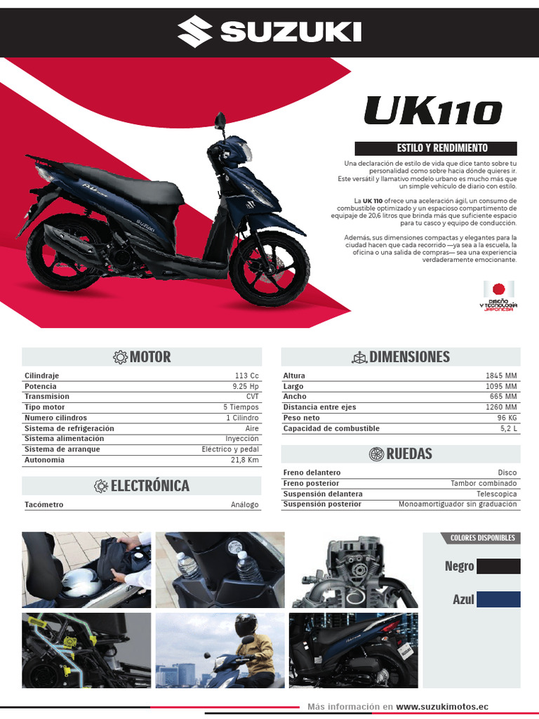 Suzuki UK 110: Estilo y Rendimiento Urbano | PDF | Tecnología de ...