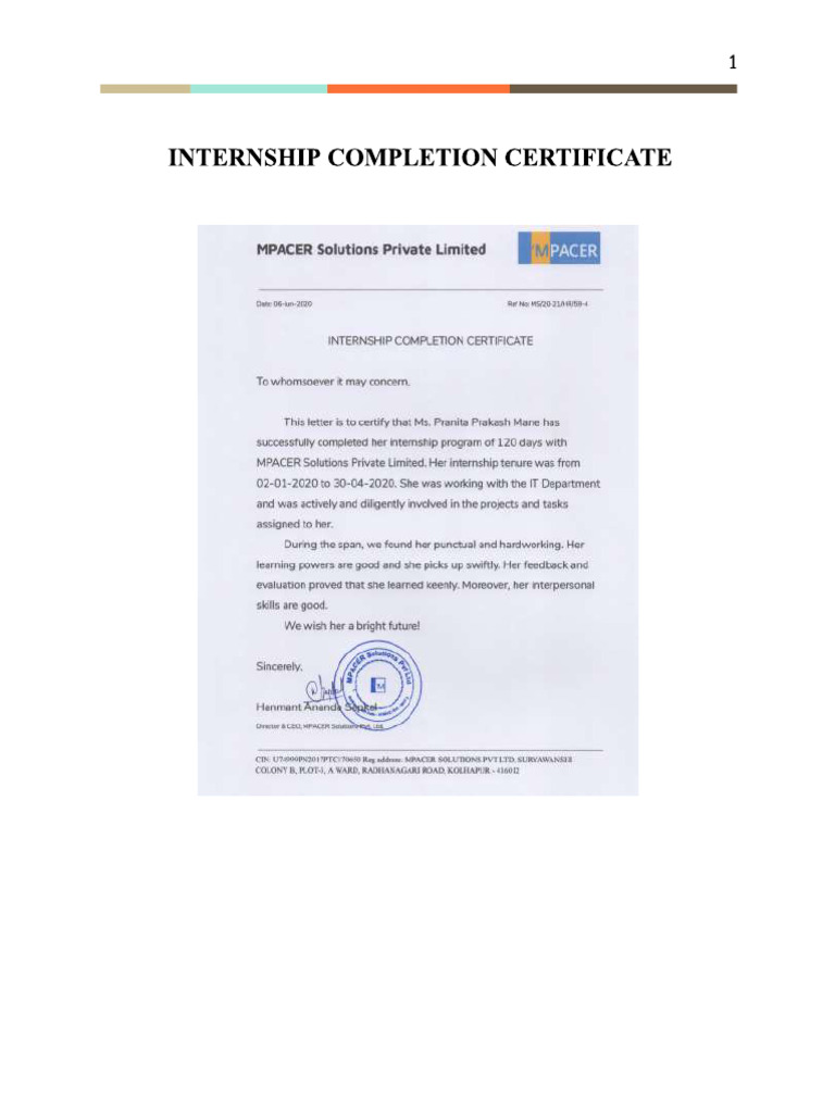 Internship 1 | PDF