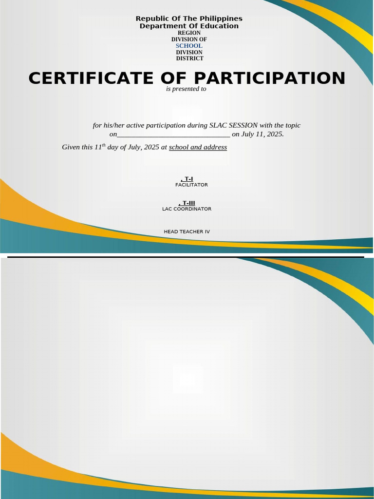 Certificate of Participation Template | PDF