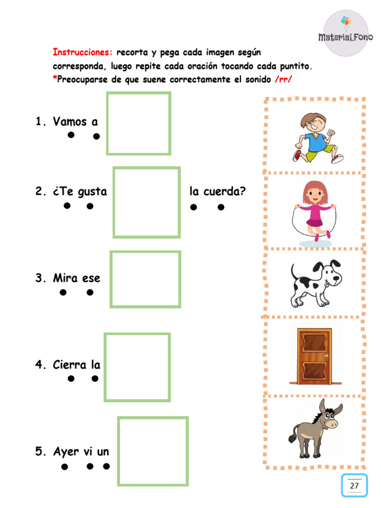 Actividades para practicar el fonema /r/ | PDF | Fonética