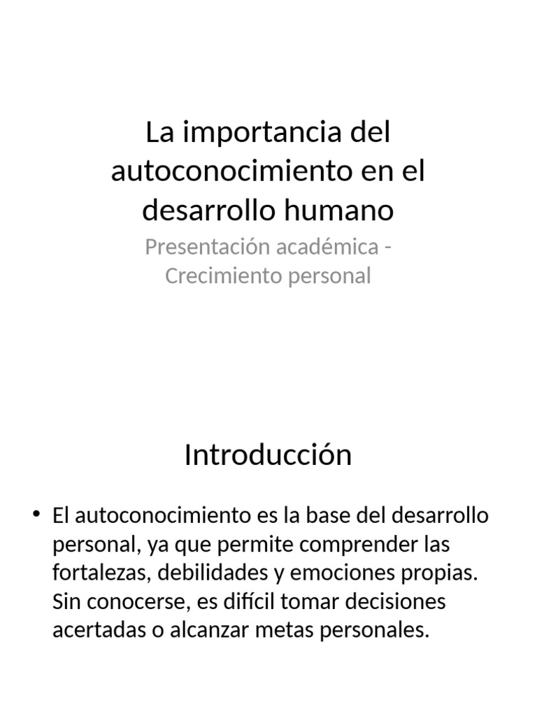 Autoconocimiento y desarrollo personal | PDF