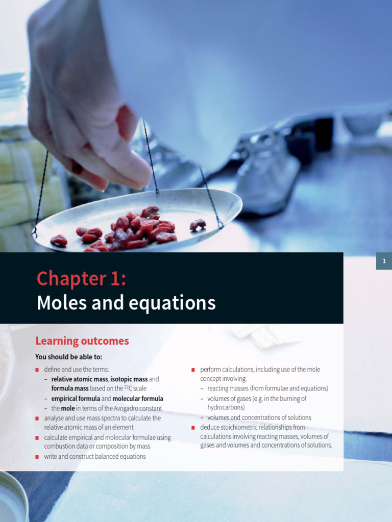 C01 Moles and Equations | PDF | Mole (Unit) | Stoichiometry