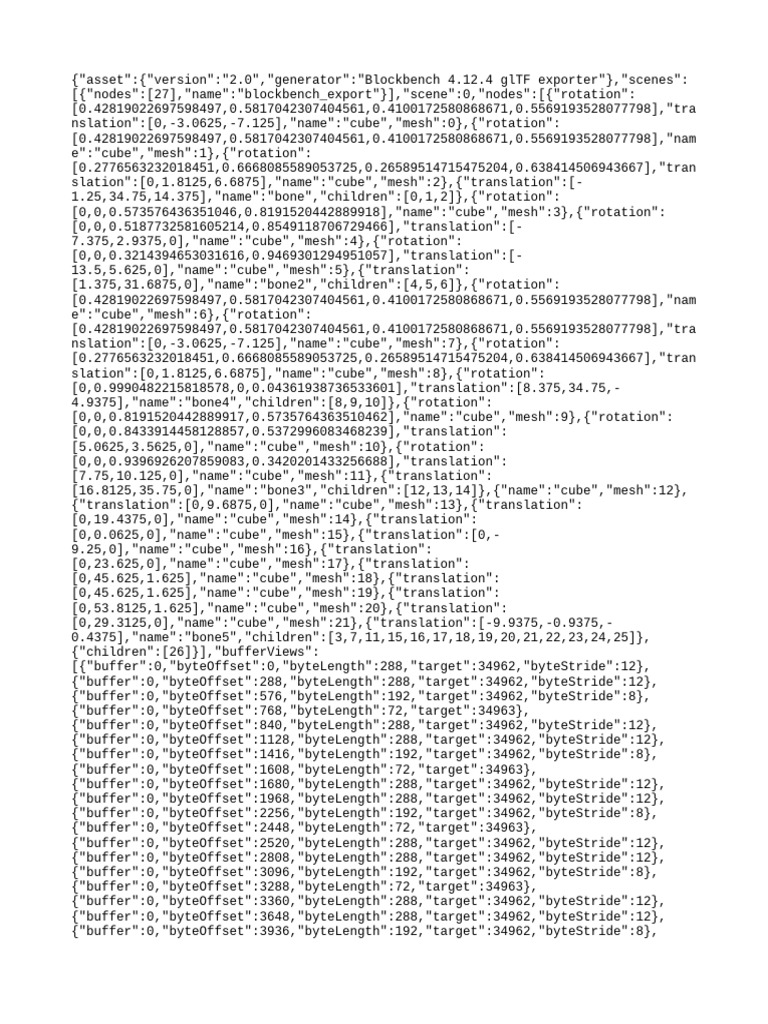 Blockbench 2.0 GLTF Export Data | PDF | Data Serialization Formats ...