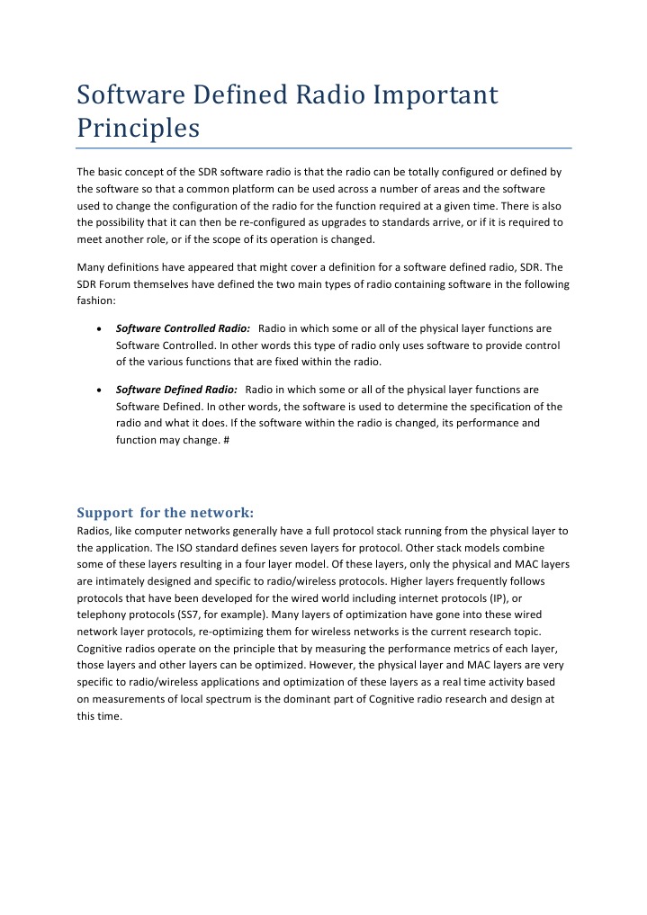 Software Defined Radio Important Principles | PDF
