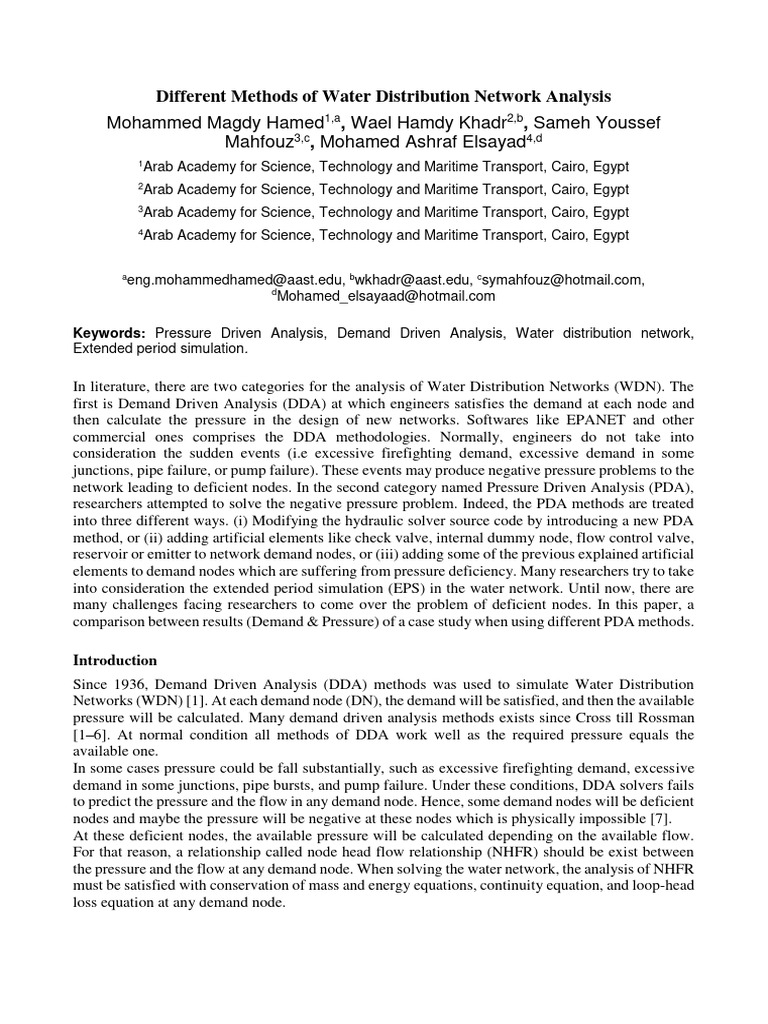 Different Methods of Water Distribution | PDF | Mathematical ...