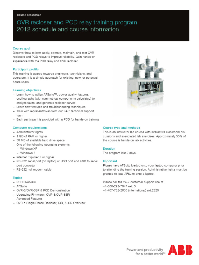 OVR Recloser & PCD Relay Training | PDF | Laptop | Technical Support