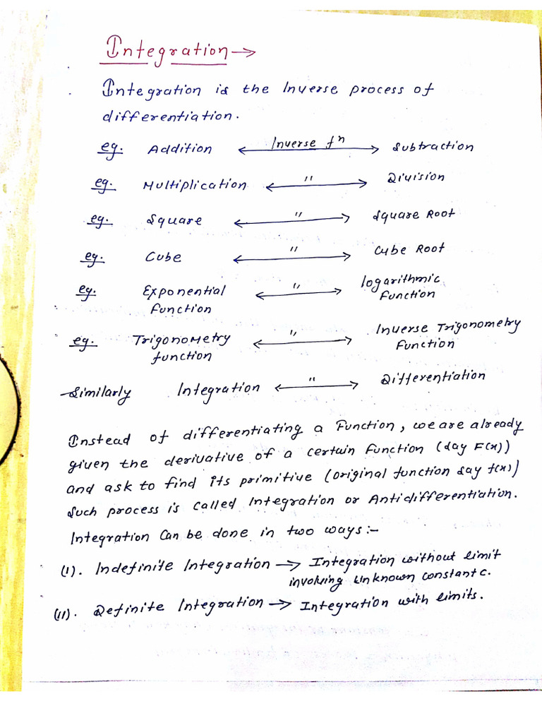 Basic Mathematics Integration | PDF