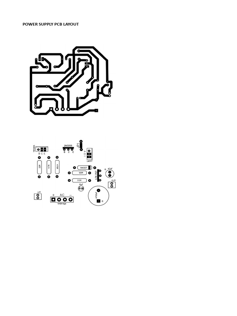 LM317 Based High Current Regulated DC Power Supply PCB Layout | PDF