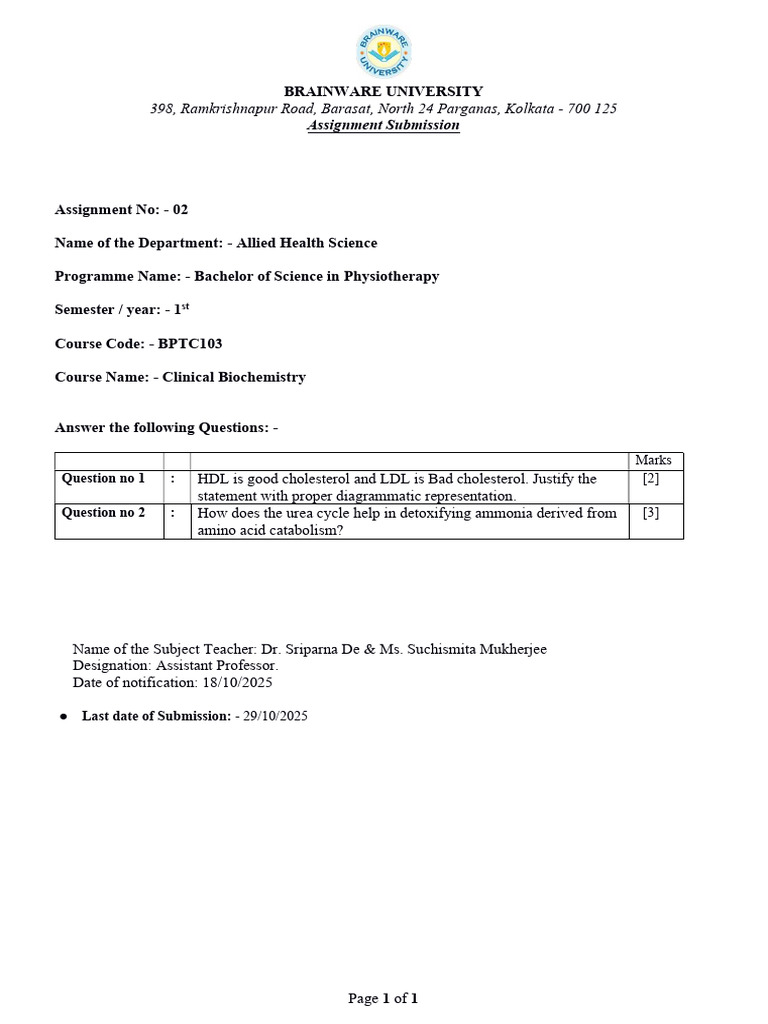 Assingment2 BPTC103. | PDF
