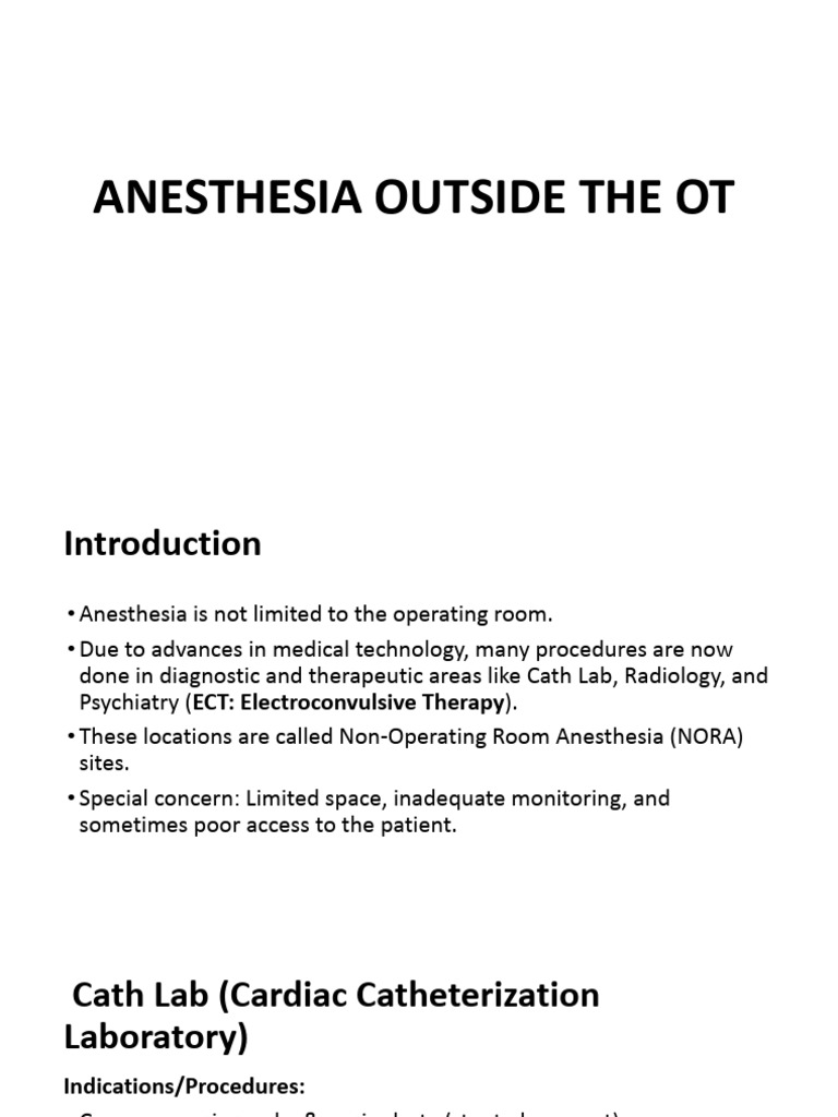 Non-Operating Room Anesthesia Guide | PDF | Percutaneous Coronary ...