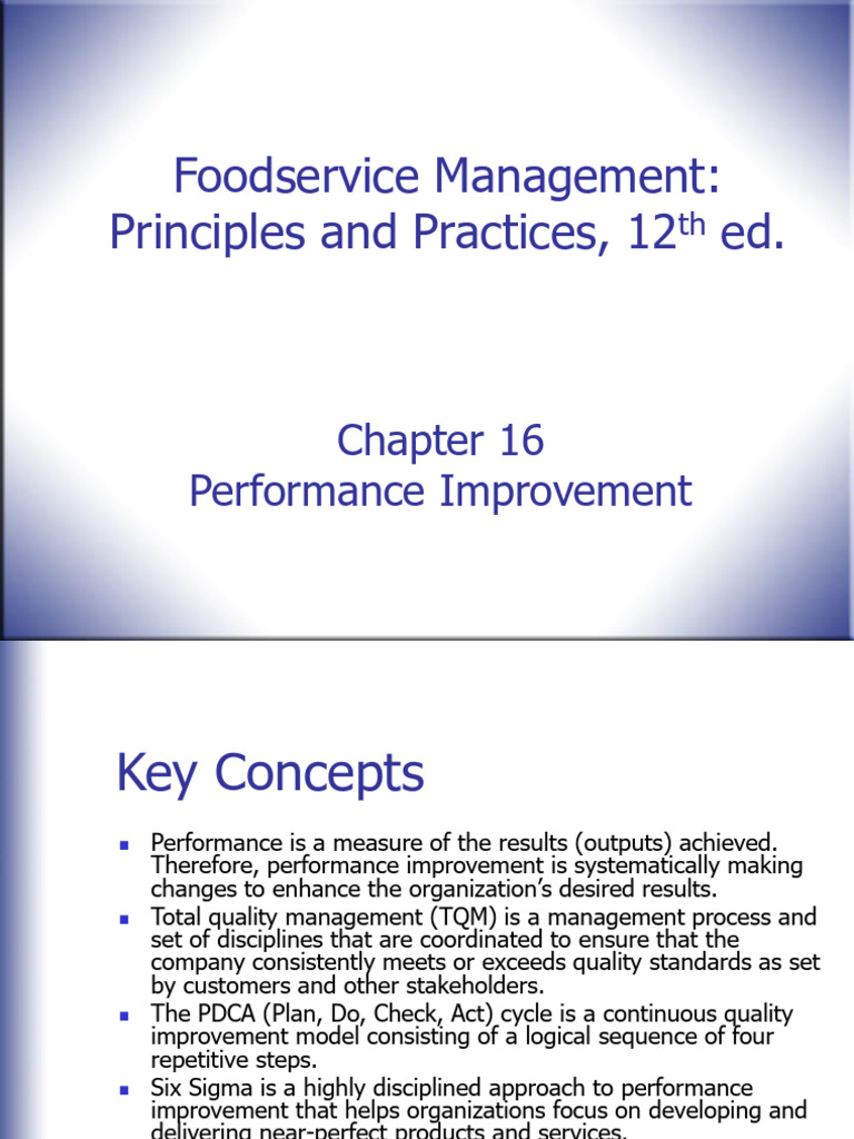Chapter16 PerformanceImprovement | PDF | Quality Management ...