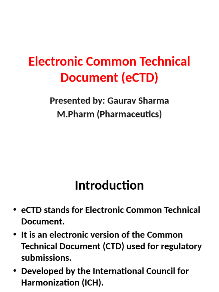 Overview of eCTD for Submissions | PDF | Pharmacology | Medicine
