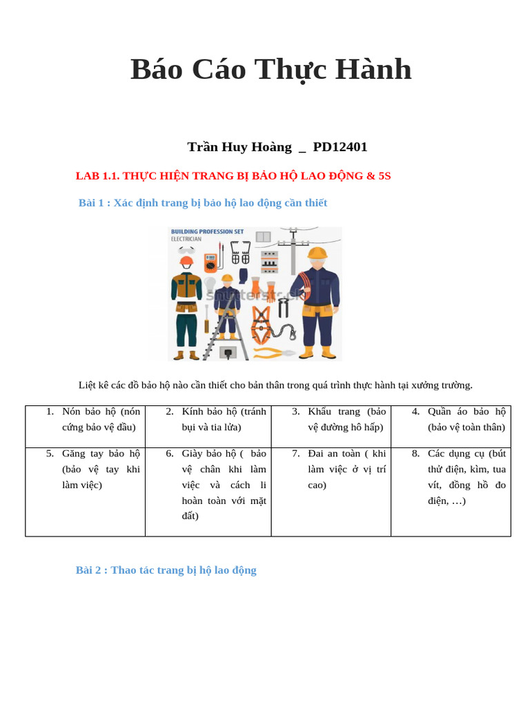 Trần Huy Hoàng - PD12401 - Lab 1 | PDF