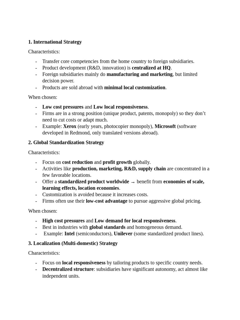 Global Standardization Strategy Overview | PDF | Marketing | Monopoly