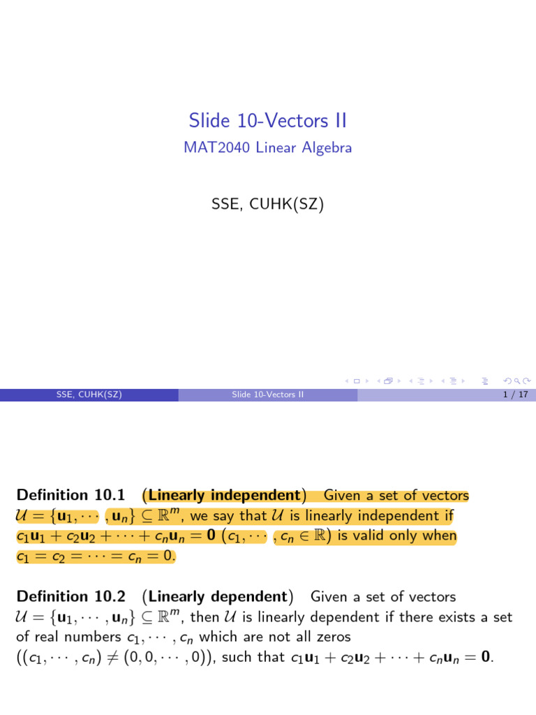 Slide 10 | PDF | Algebra | Linear Algebra