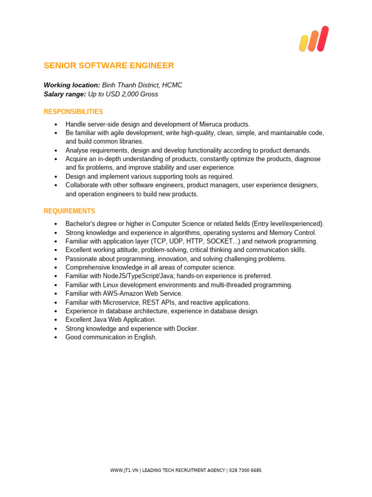 JT1 - JD - Senior Software Engineer | PDF