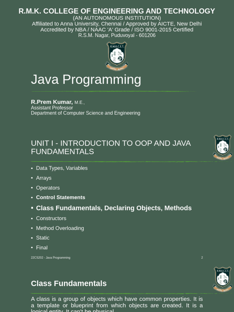 5.Class Fundamentals | PDF | Method (Computer Programming) | Class ...