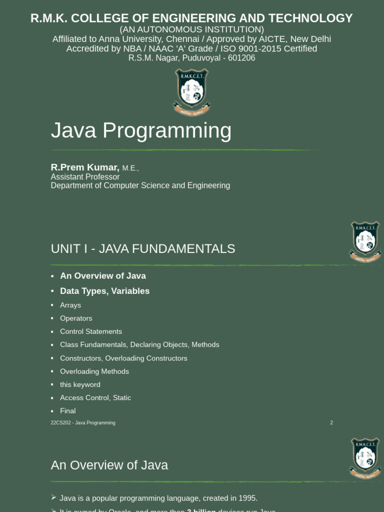 Java Programming Fundamentals Guide | PDF | Data Type | Integer ...