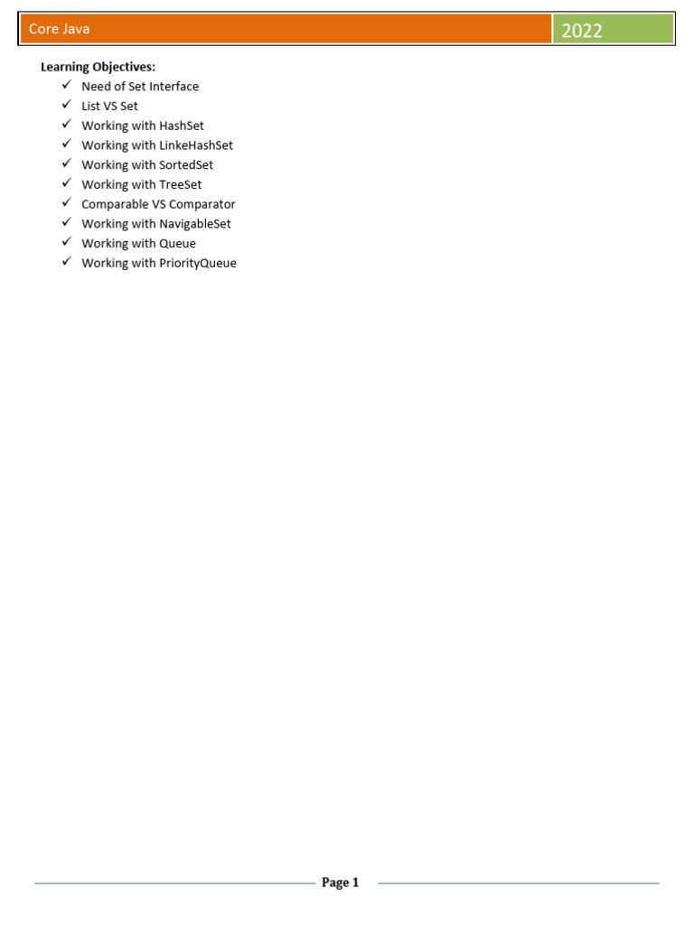 Core Java Set Interface and Collections | PDF | Queue (Abstract Data ...