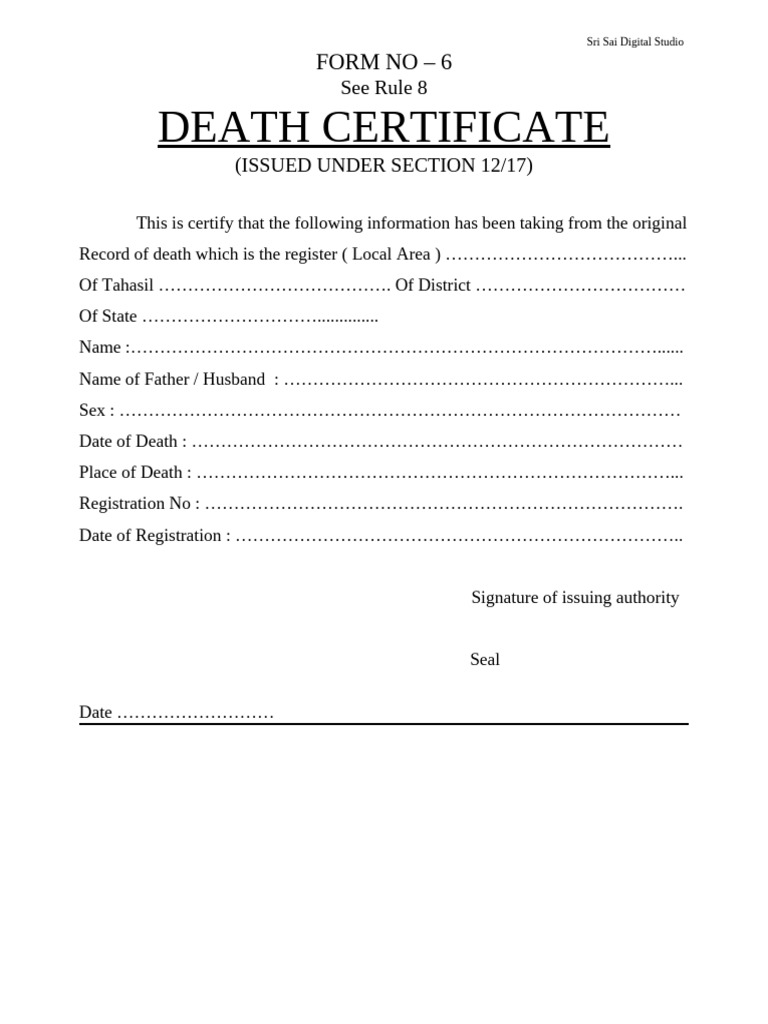 Death Certificate | PDF