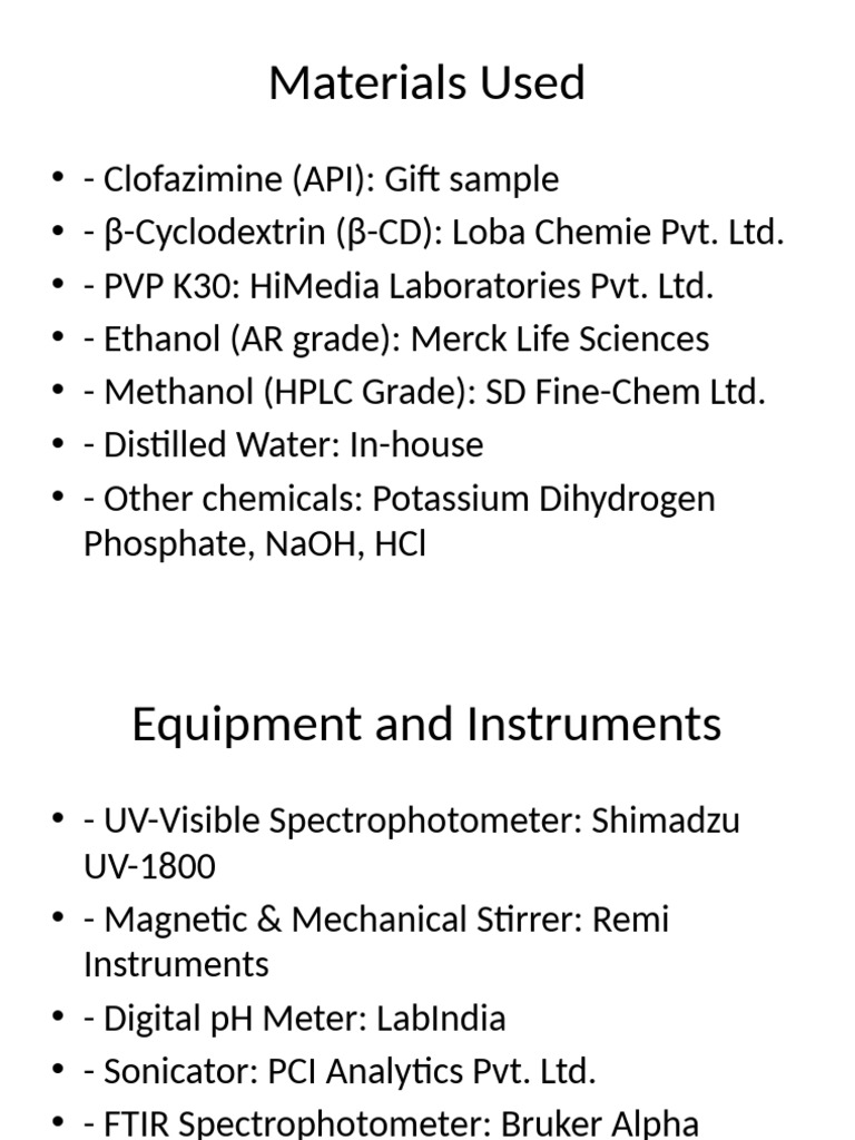 Materials and Methods Slides | PDF