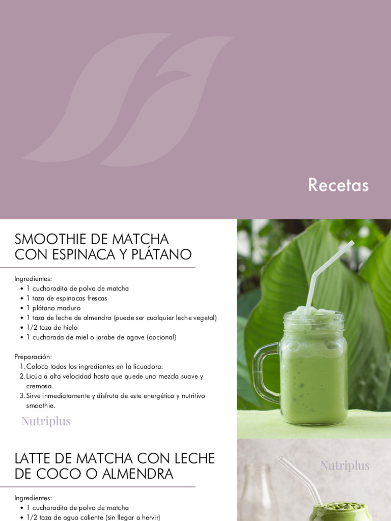 Recetas Saludables con Matcha | PDF | Zalamero | Mollete