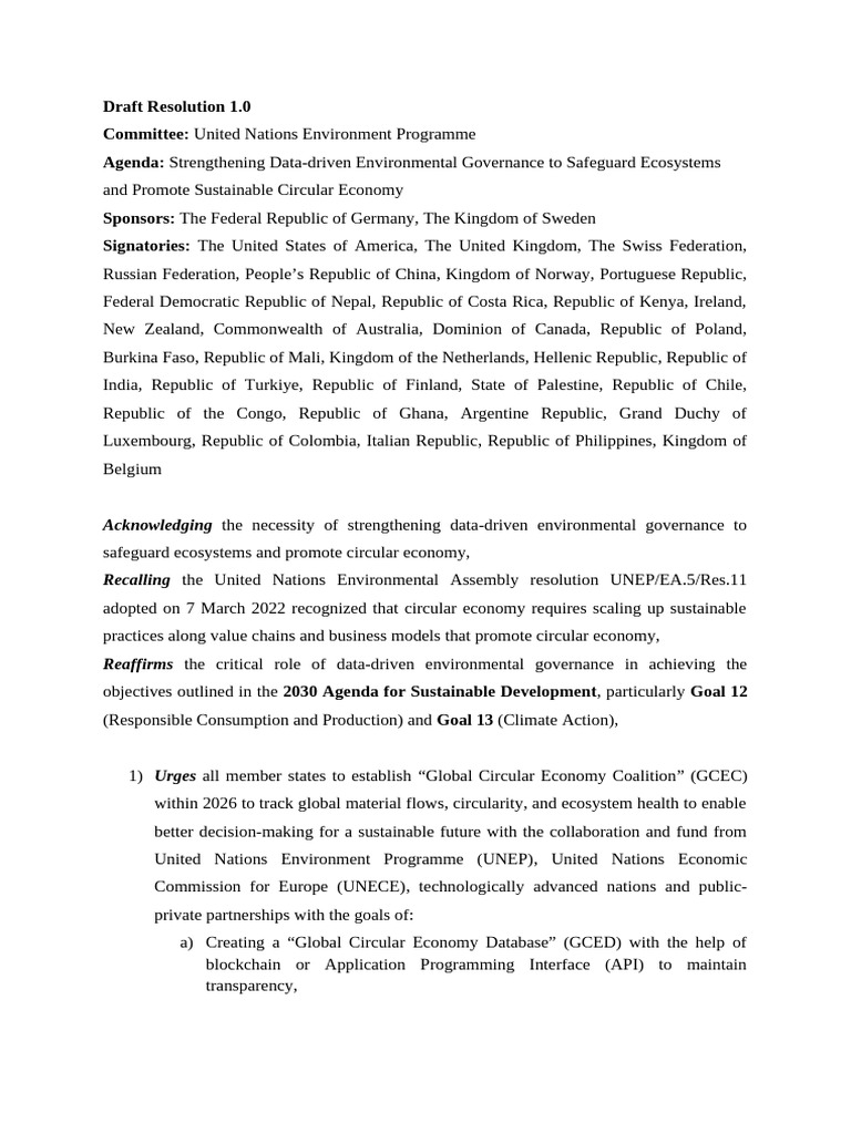 Data-Driven Circular Economy Governance | PDF | United Nations ...