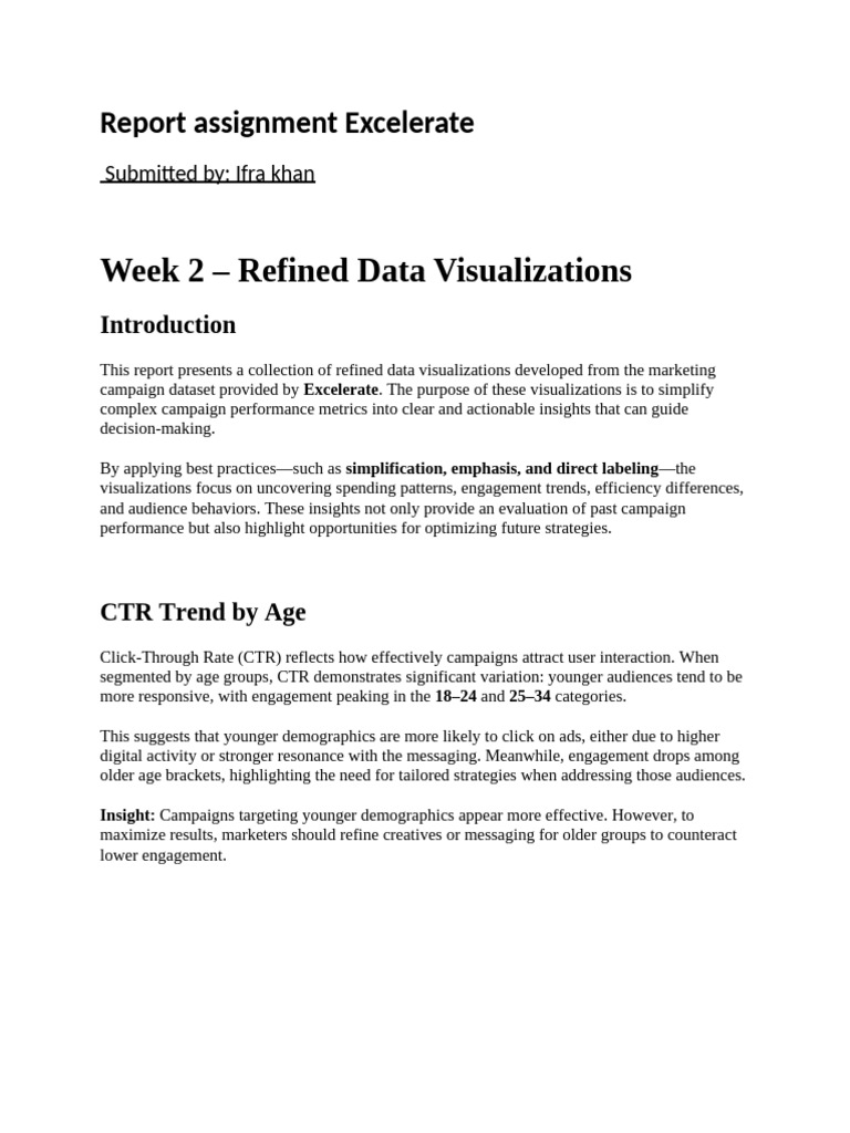 Report Assignment Excelerate | PDF | Return On Investment | Performance ...