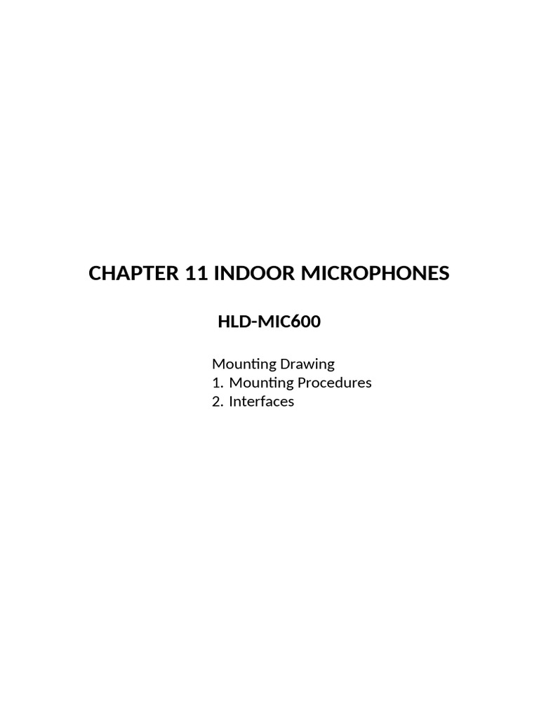 Indoor Microphone Installation Guide | PDF | Microphone | Loudspeaker