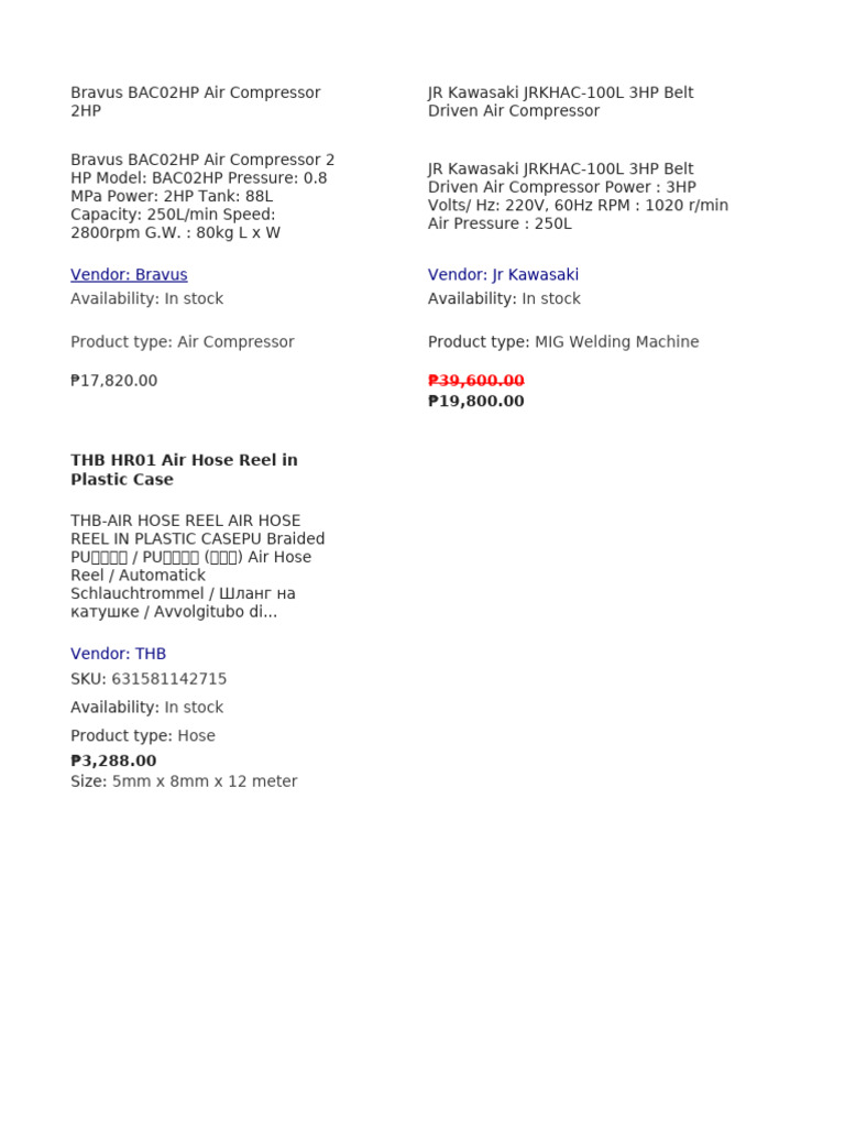 Air Compressor and Hose | PDF
