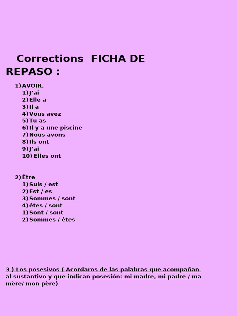 Corrections de grammaire française | PDF
