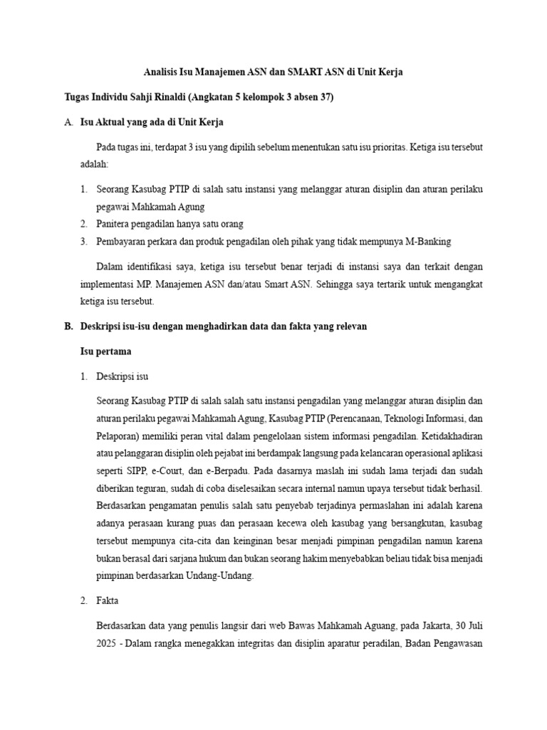 Isu Manajemen ASN di Pengadilan | PDF