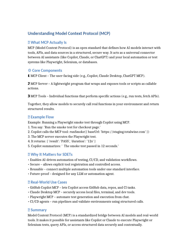 Model Context Protocol Explained | PDF