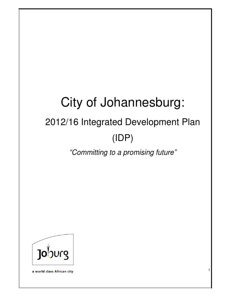 Johannesburg 2012/16 Integrated Development Plan | PDF | Sustainability ...