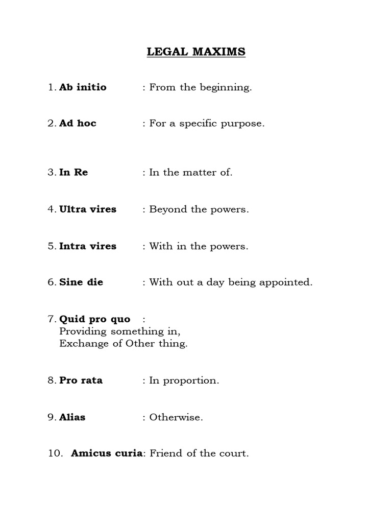 Essential Legal Maxims Explained | PDF