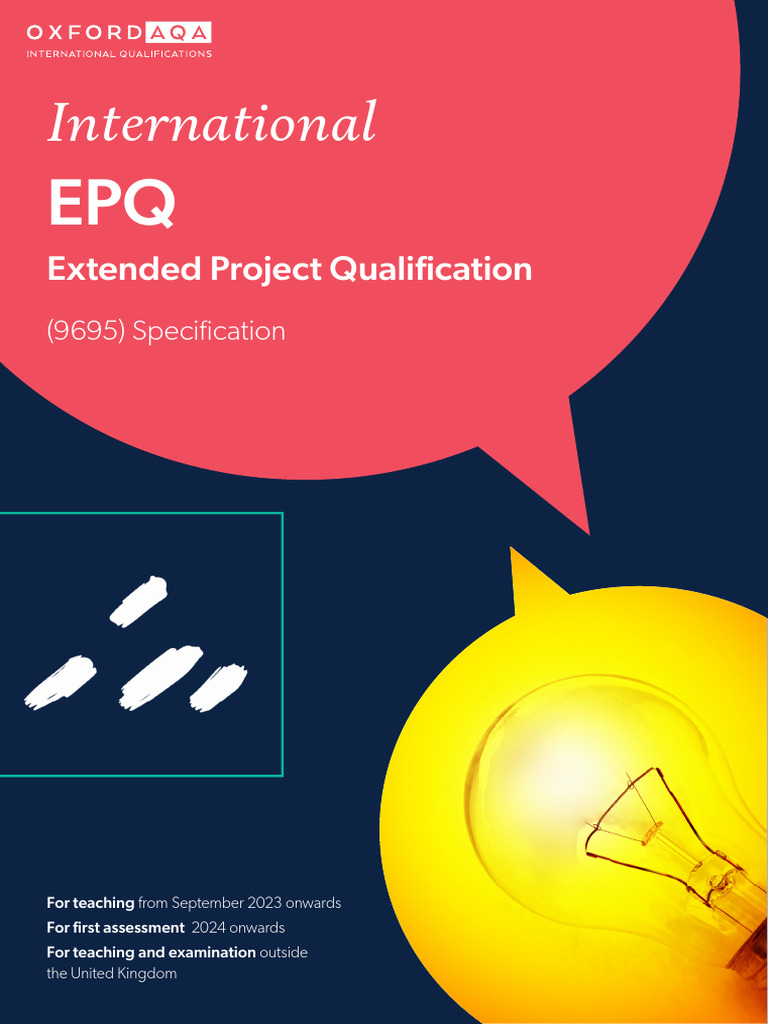 International EPQ Specification 2023-2024 | PDF | Evaluation | Learning