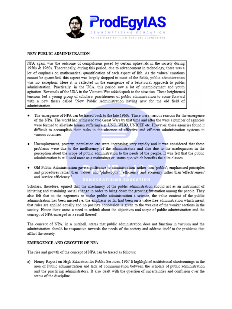New Public Administration Overview | PDF | Policy | Justice